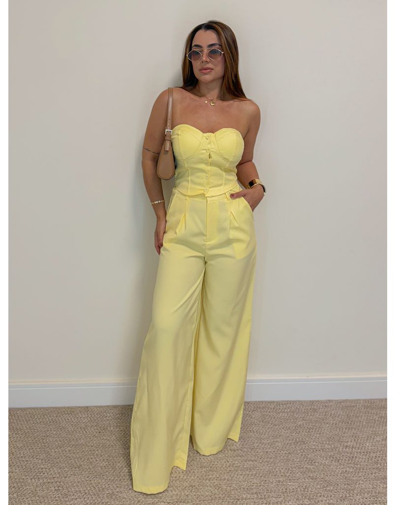 Conjunto Calça Moscou Amarelo - Loja La Mina 