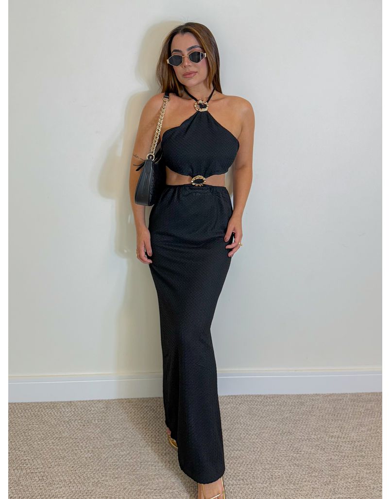 Vestido Midi Las Vegas Preto