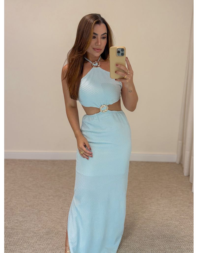 Vestido Midi Las Vegas Baby Blue