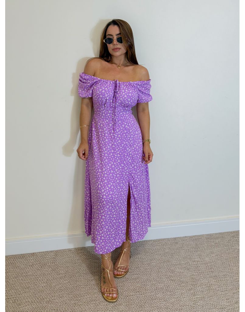 Vestido Mônaco Estampado Lavanda 