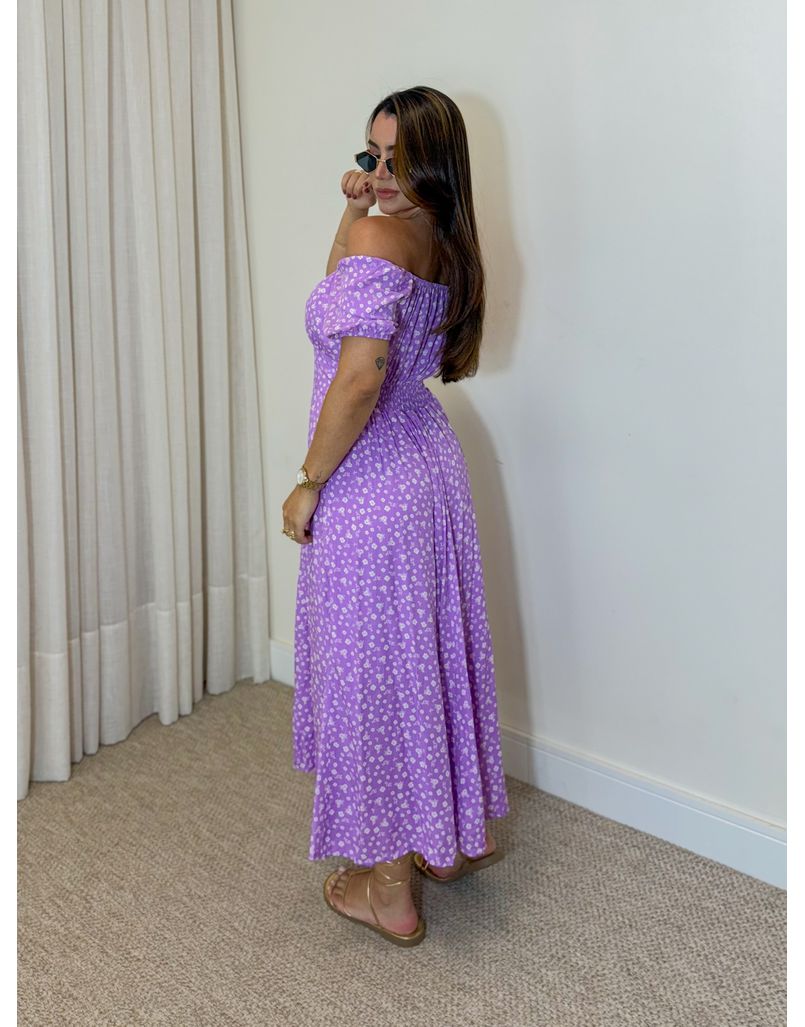 Vestido Mônaco Estampado Lavanda 