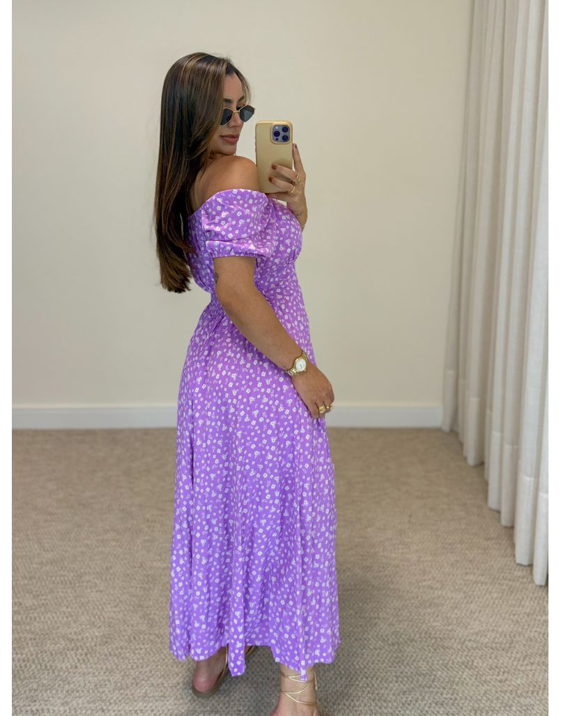 Vestido Mônaco Estampado Lavanda 