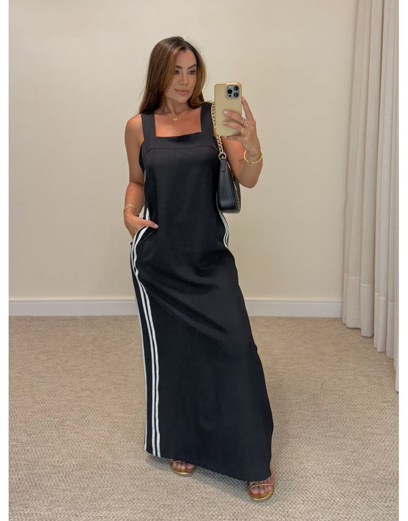 Vestido Midi Alça Elen Preto 