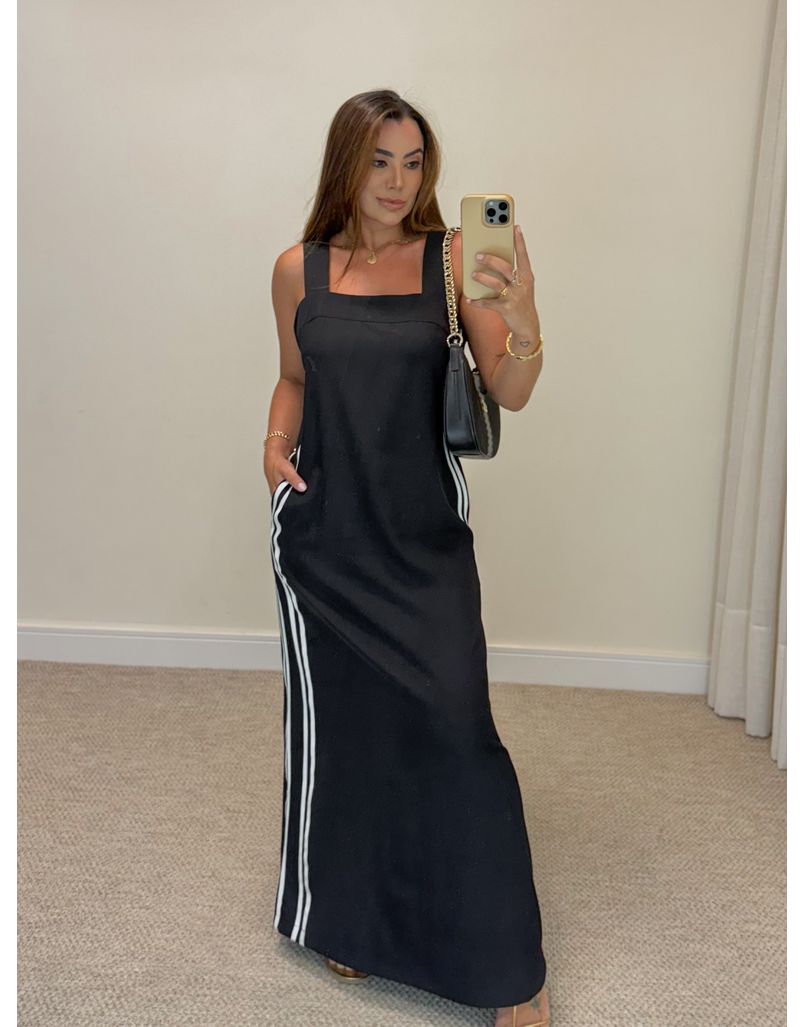 Vestido Midi Alça Elen Preto 