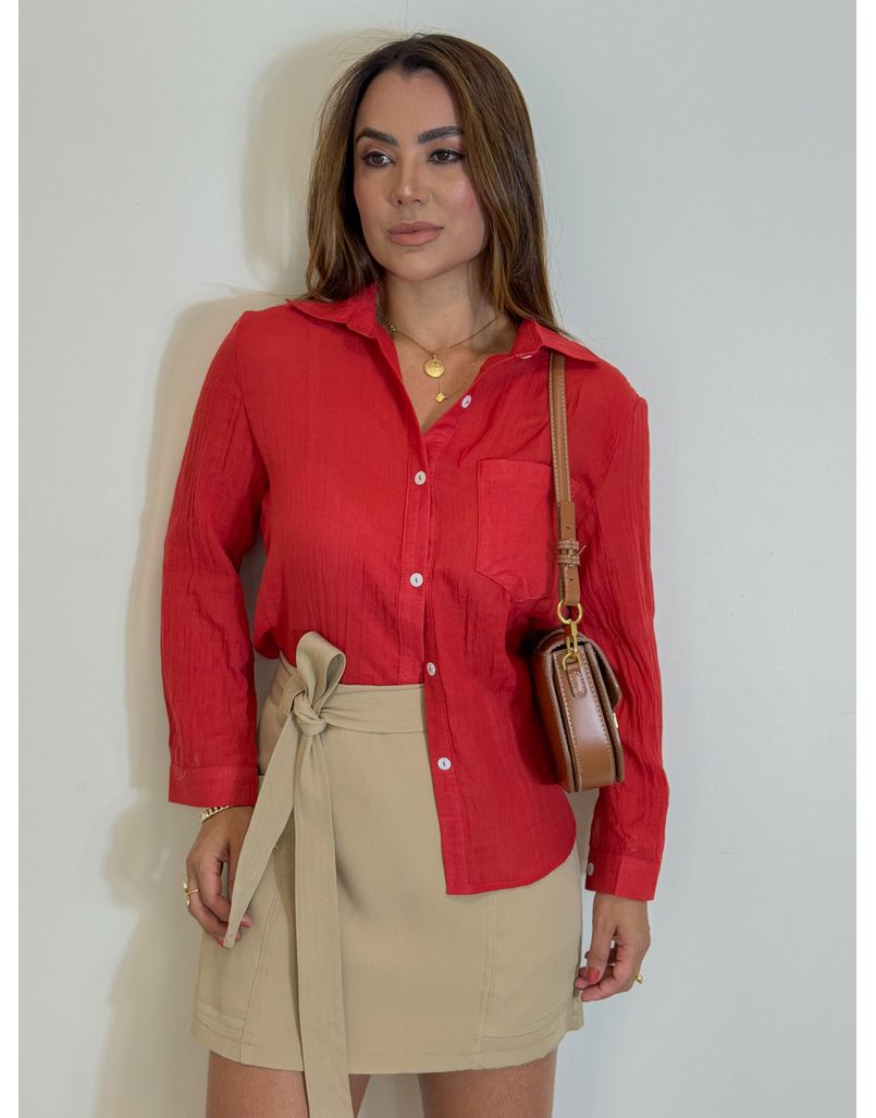 Camisa Viscolinho Vermelha