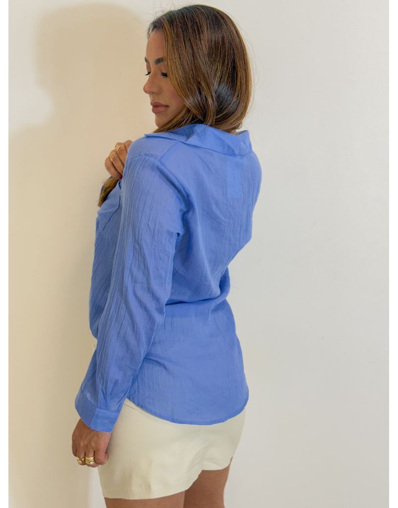 Camisa Viscolinho Azul