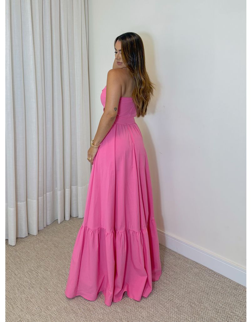Vestido Festa Tomara Que Caia Rosa