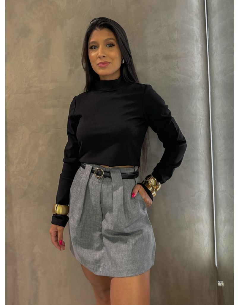 Blusa Manga Longa Elisa Preto - Loja La Mina 