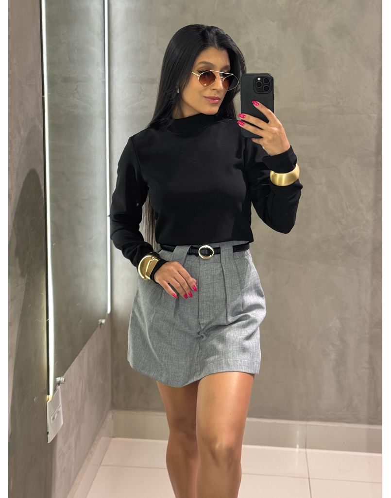 Blusa Manga Longa Elisa Preto
