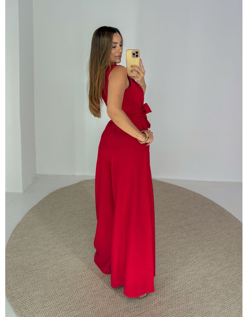 Macacão Pantalona Mônica Vermelho