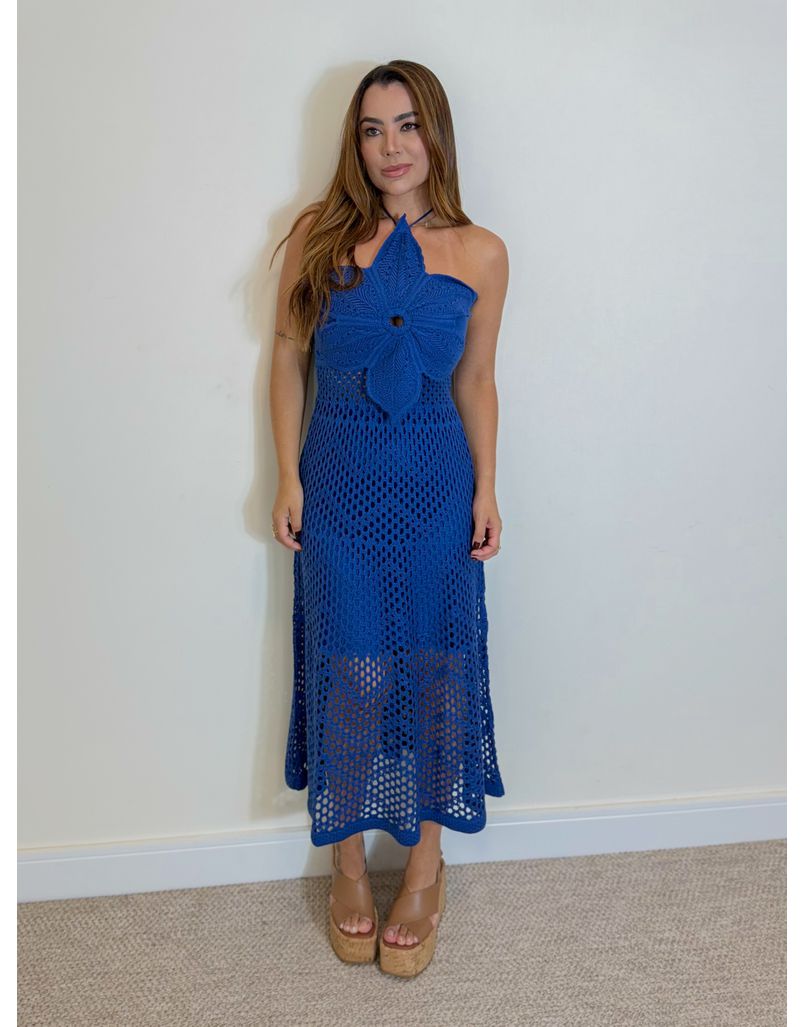 Vestido Tricot Floripa Azul - Loja La Mina 