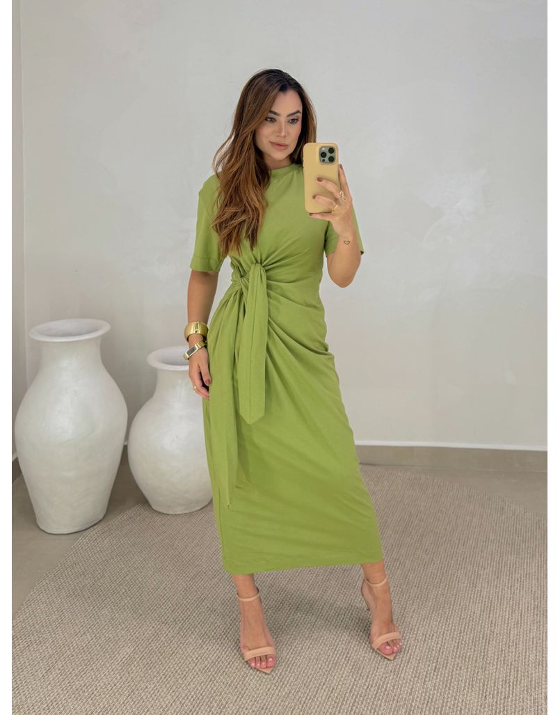 Vestido Kelly Oliva - Loja La Mina 