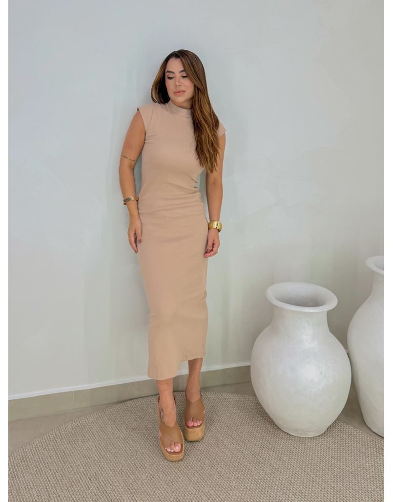 Vestido Canelado Buenos Aires Cappuccino
