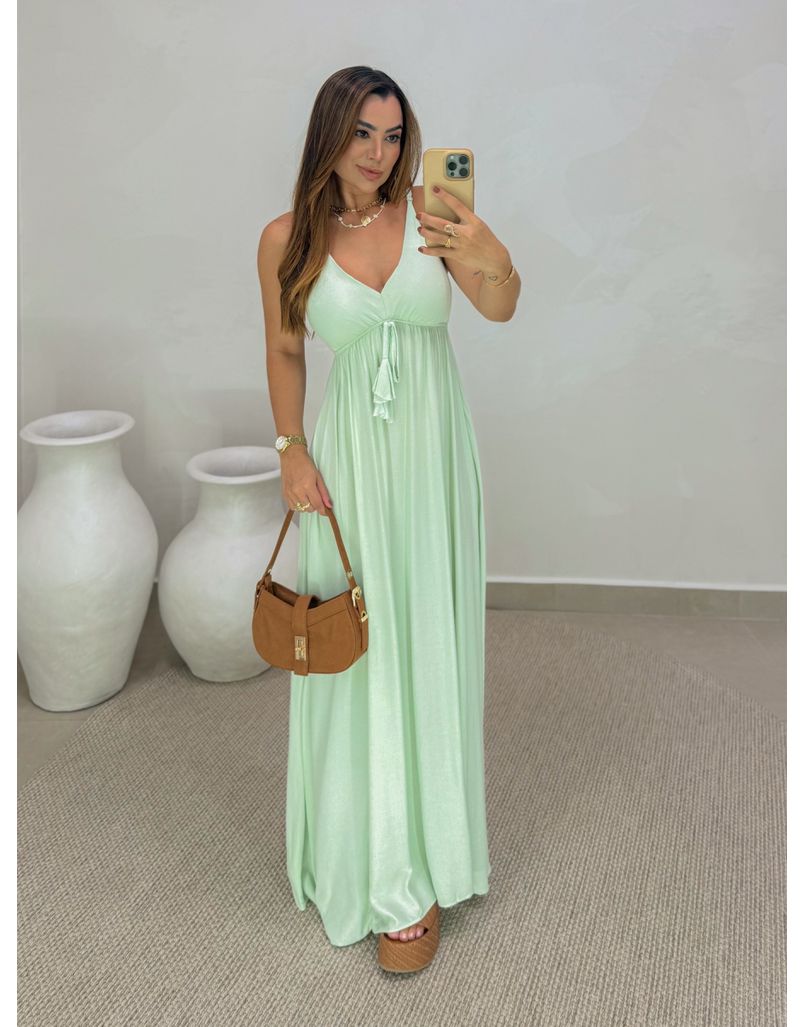 Vestido Liso Ibiza Menta - Loja La Mina 