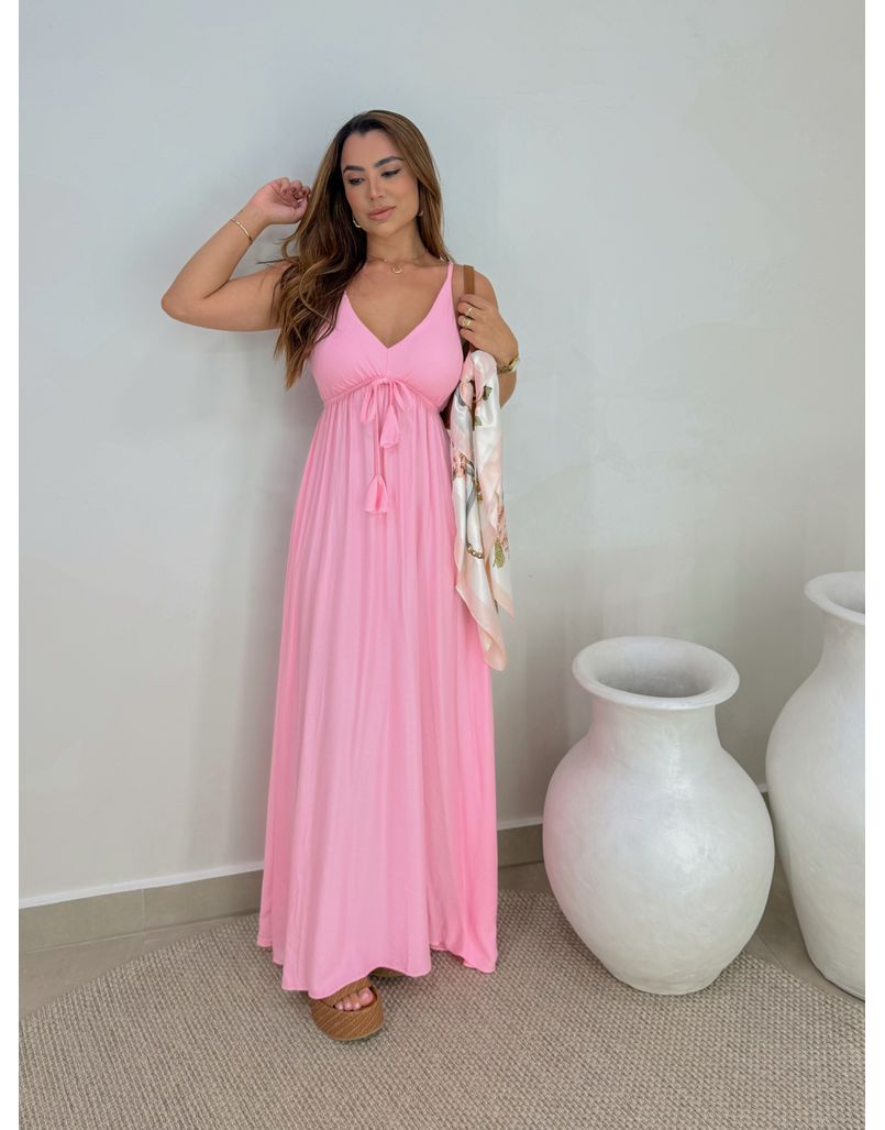 Vestido Liso Ibiza Rosa - Loja La Mina 