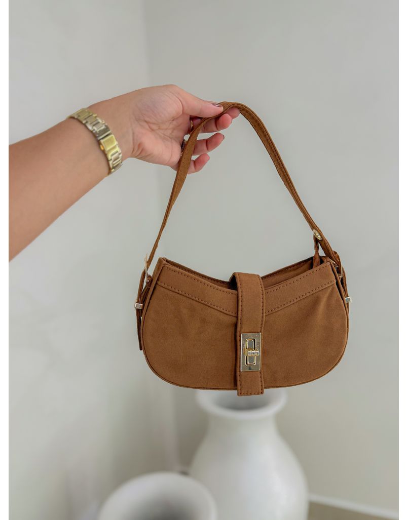 Bolsa Canoa Camurça Caramelo - Loja La Mina 