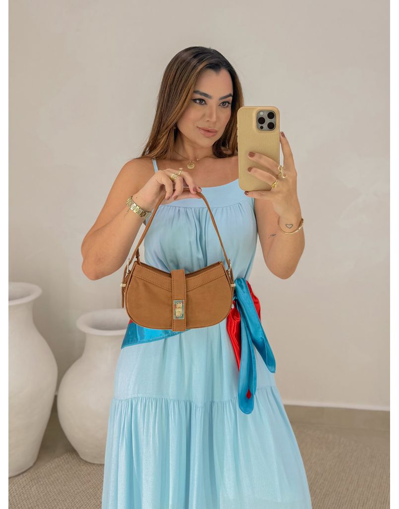 Bolsa Canoa Camurça Caramelo