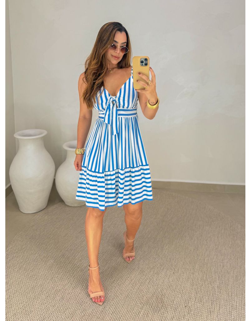Vestido Listrado Suécia Azul 
