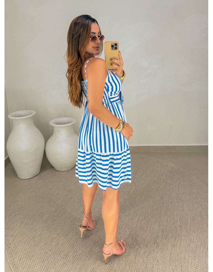 Vestido Listrado Suécia Azul 