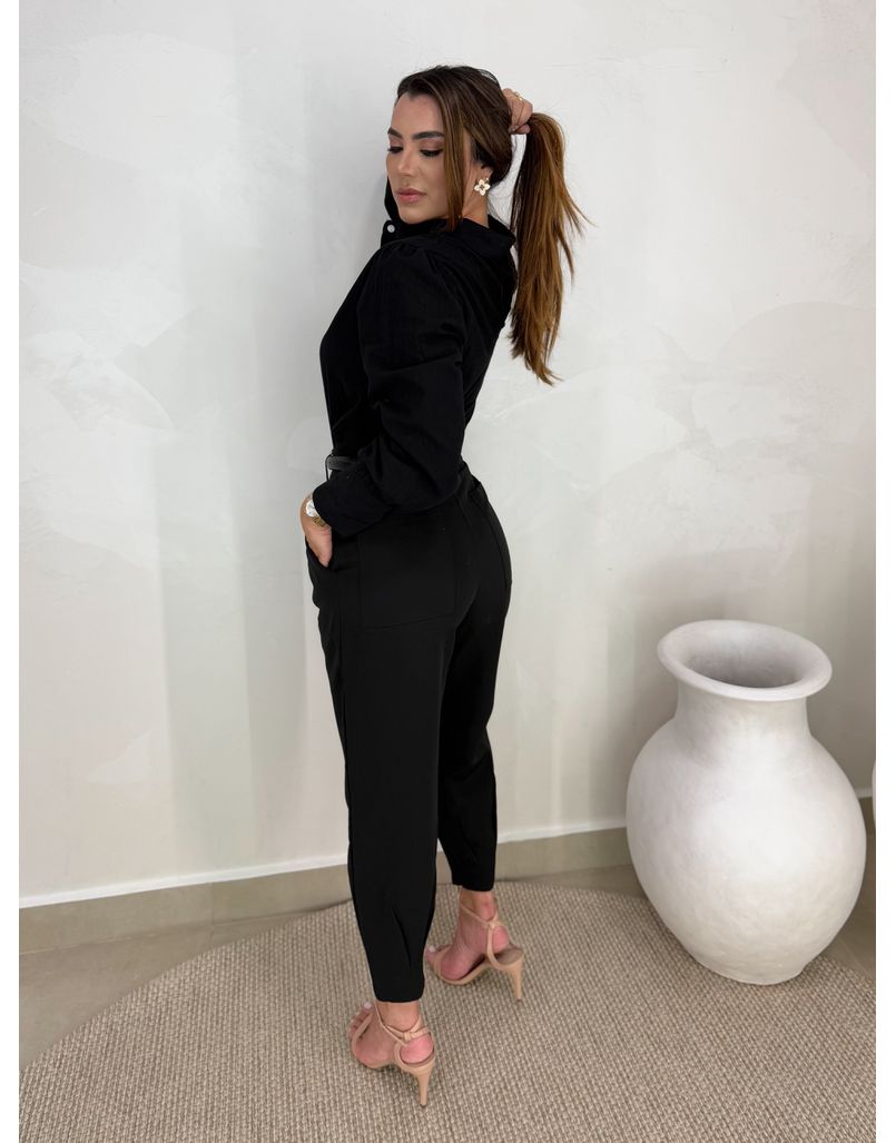 Calça Alfaiataria Cenoura Preta