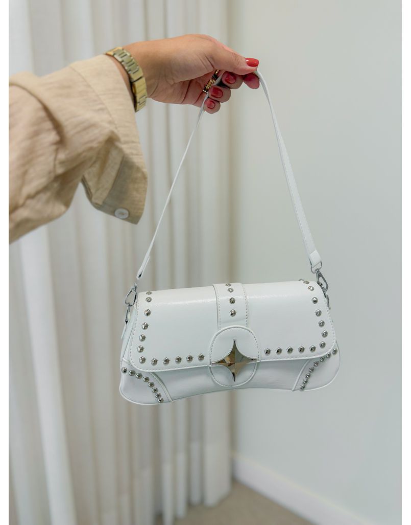 Bolsa Baguete Metal Branca - Loja La Mina 