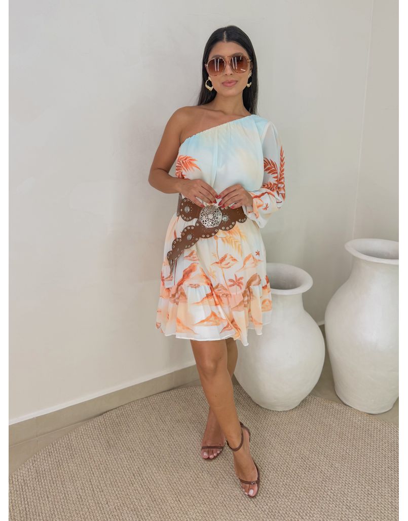 Vestido Ombro Só Estampado 