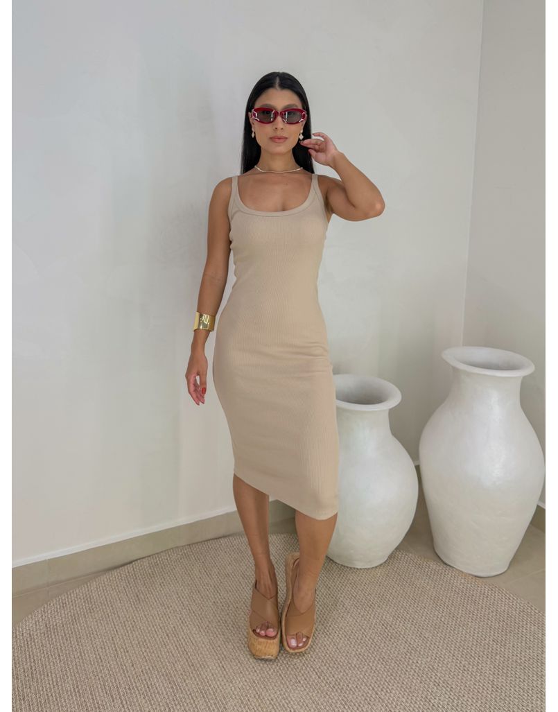 Vestido Regata Dinamarca Aveia - Loja La Mina 