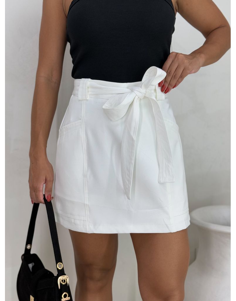 Short Saia Cinto Patricia Branco