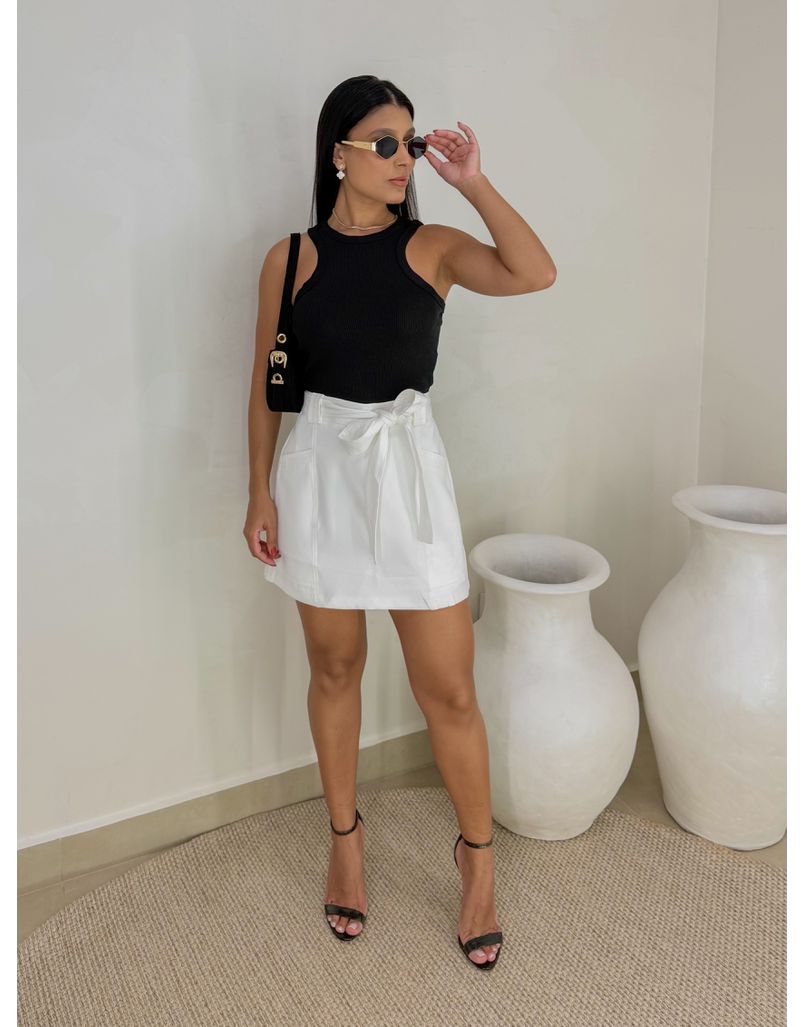 Short Saia Cinto Patricia Branco