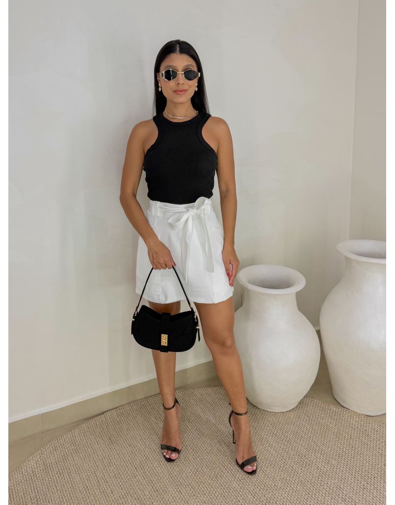 Short Saia Cinto Patricia Branco