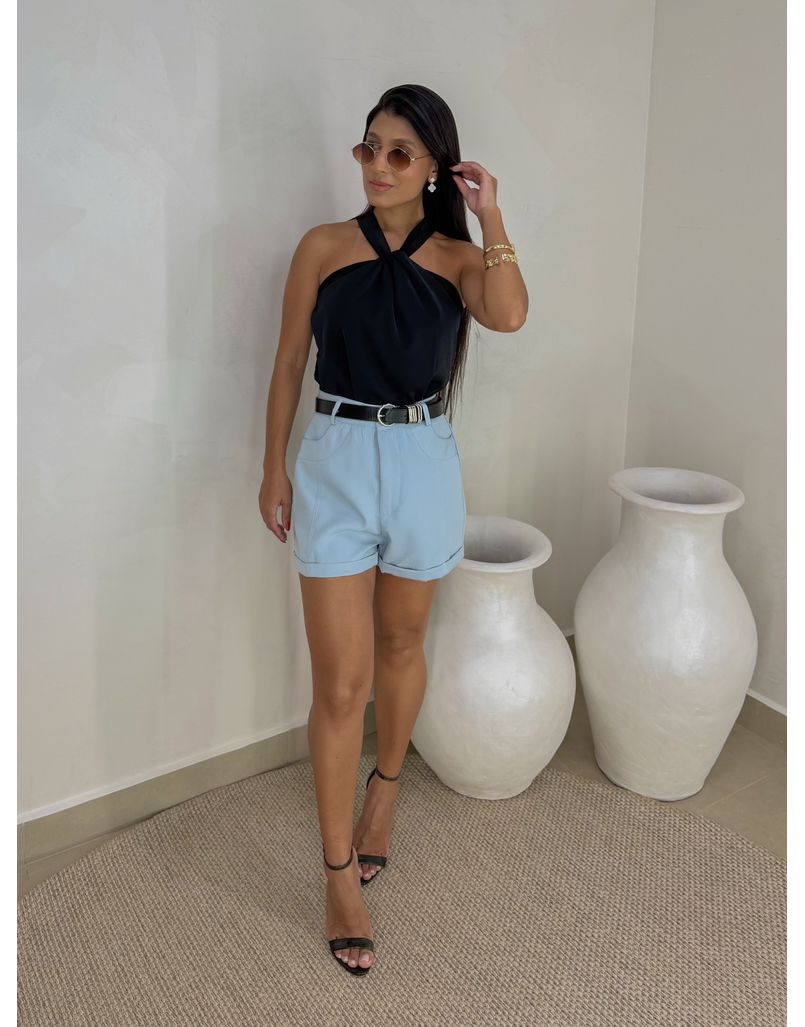 Short Cinto Luanda Azul