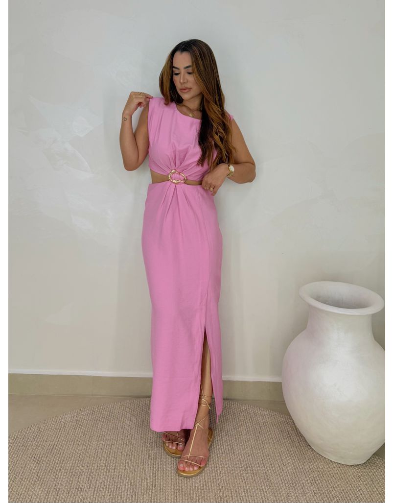Vestido Midi Dubai Rosa