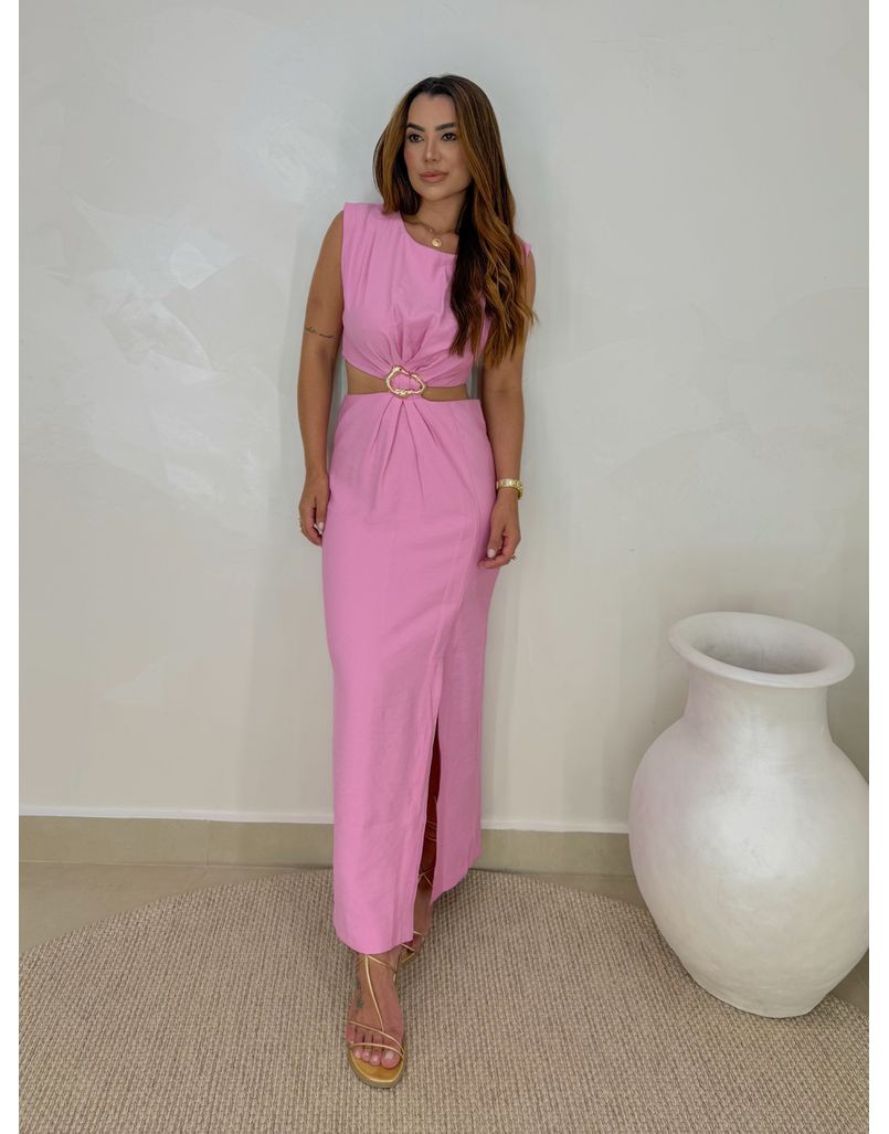 Vestido Midi Dubai Rosa