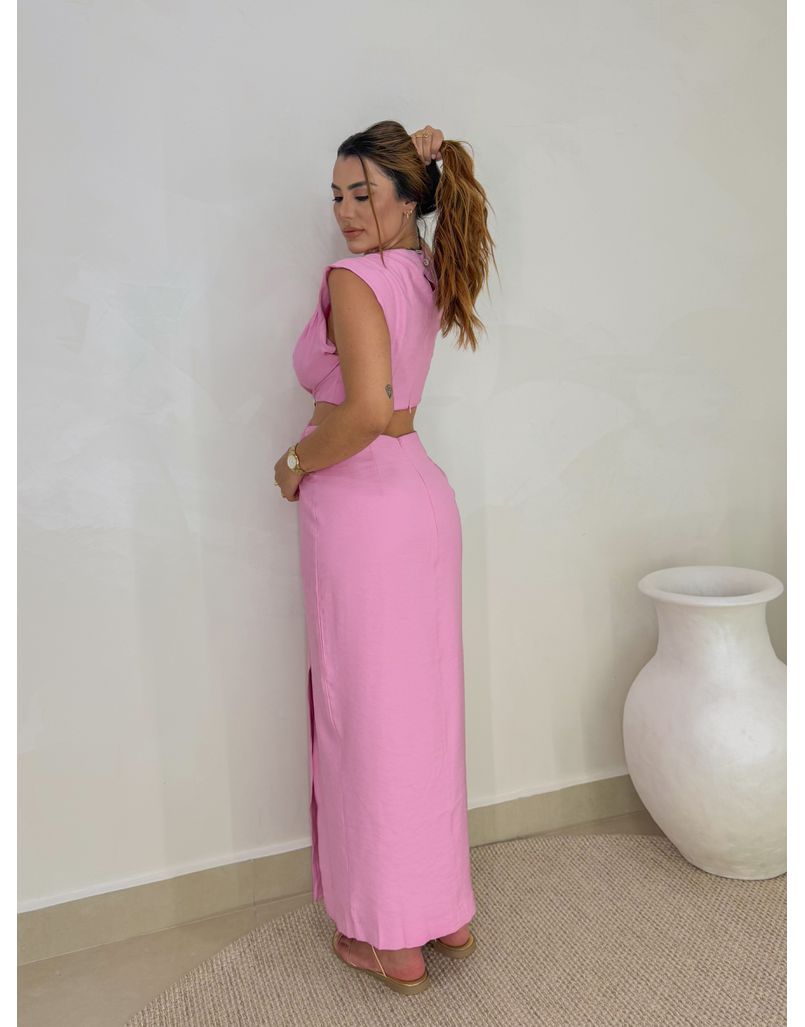 Vestido Midi Dubai Rosa