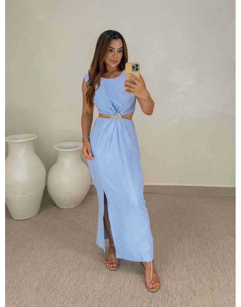 Vestido Midi Dubai Azul