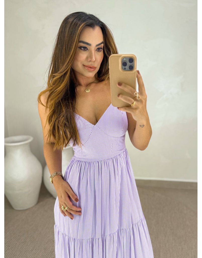 Vestido Atenas Listrado Lavanda