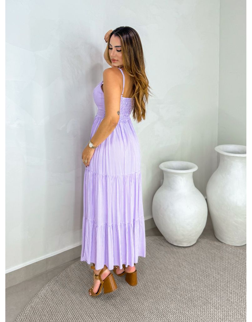 Vestido Atenas Listrado Lavanda