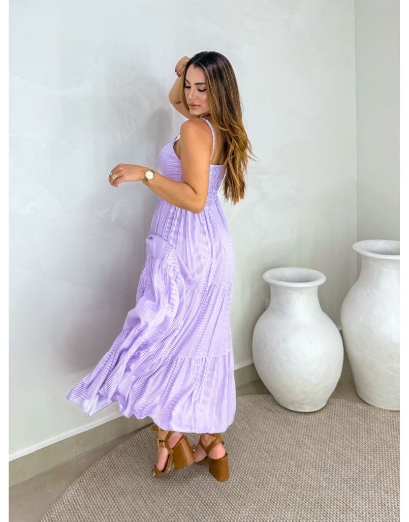 Vestido Atenas Listrado Lavanda