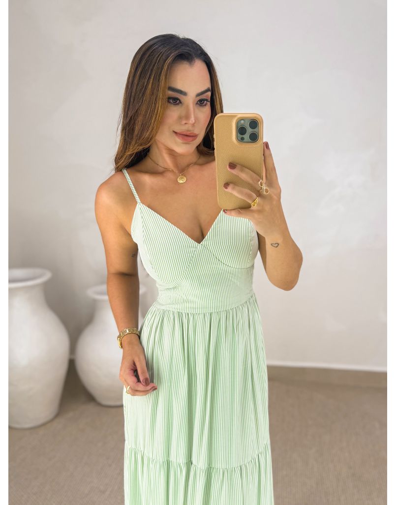 Vestido Atenas Listrado Verde