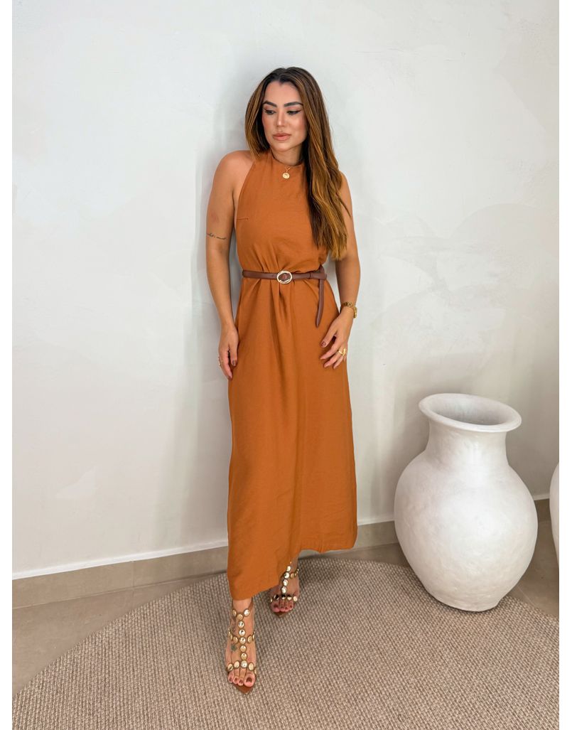 Vestido Frente Única Egito Caramelo