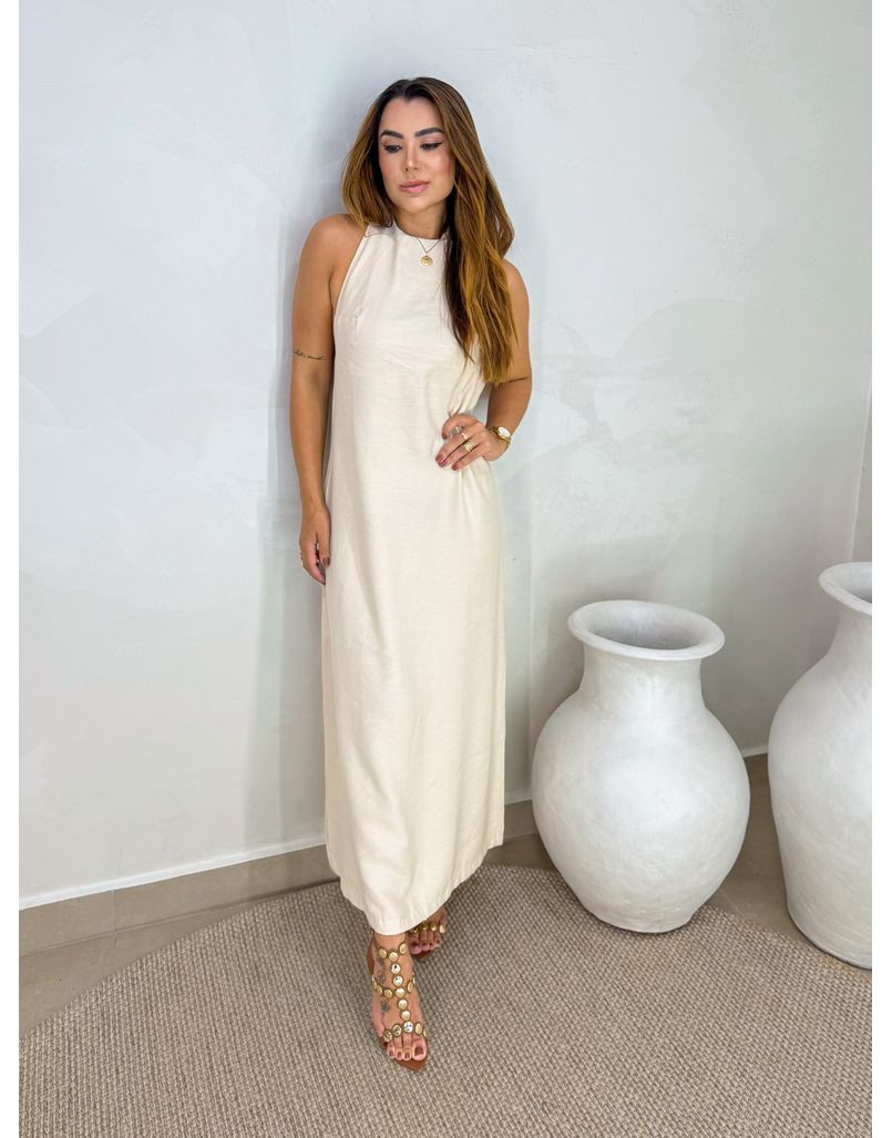 Vestido Frente Única Egito Areia