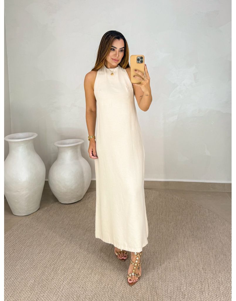 Vestido Frente Única Egito Areia
