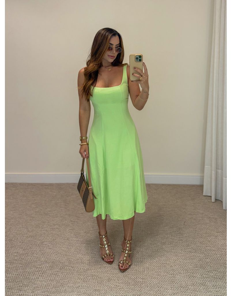Vestido Linho Alanis Verde