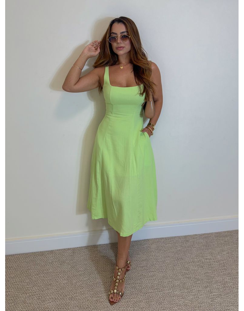 Vestido Linho Alanis Verde