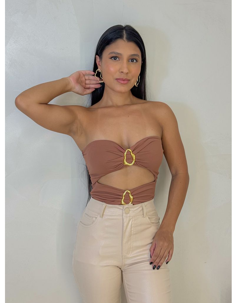 Body Fivela Tomara Que Caia Marrom - Loja La Mina 