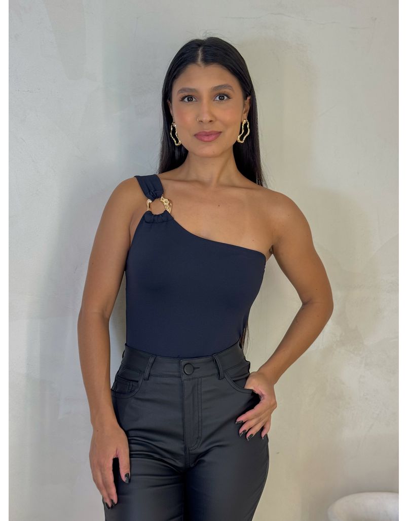 Body Fivela Ombro Só Preto - Loja La Mina 