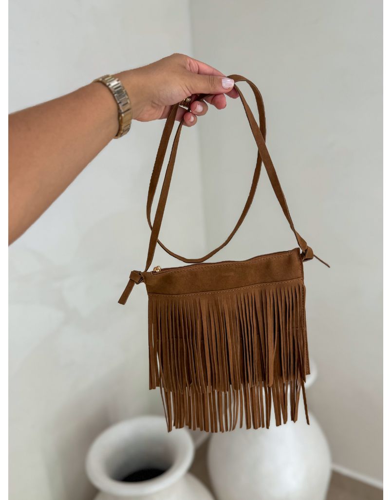 Bolsa Franja Camurça Caramelo