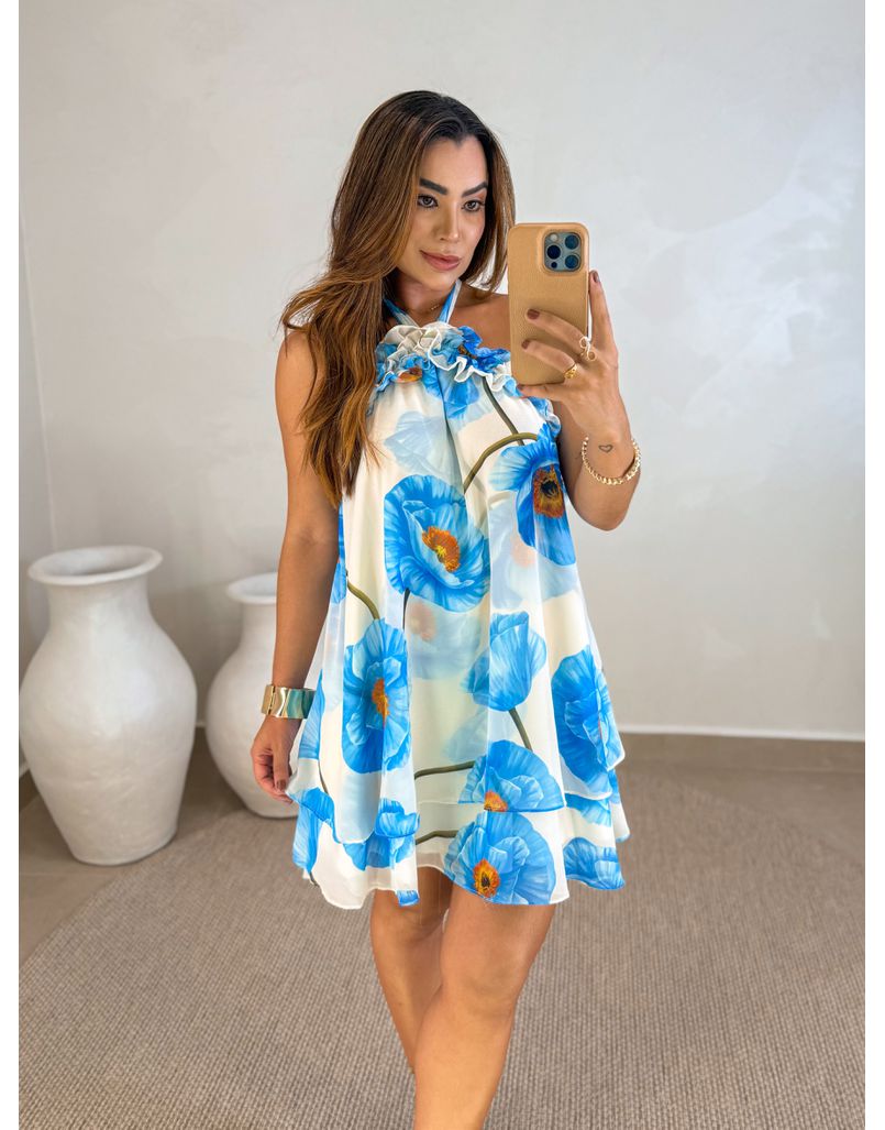 Vestido Estampado Elóa Azul