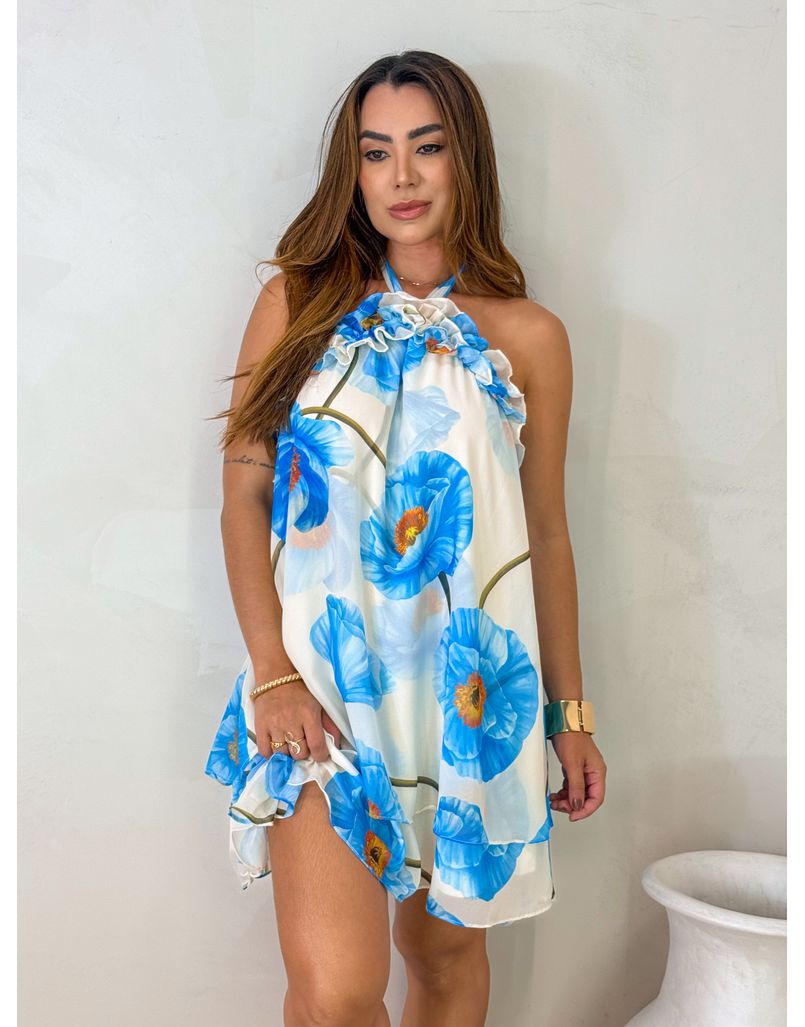 Vestido Estampado Elóa Azul