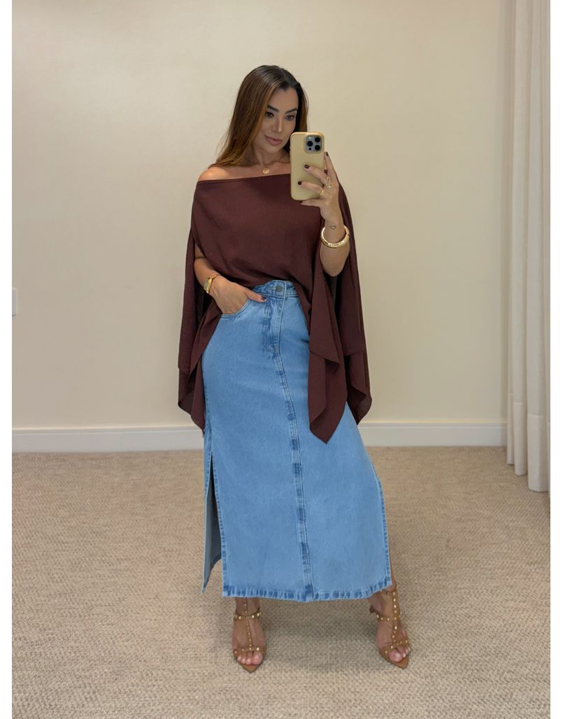Blusa Capa Nicole Café